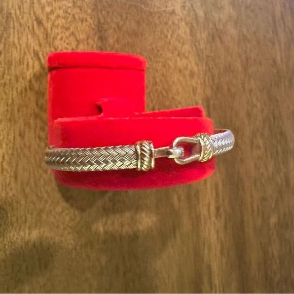 ITALIAN Hook Sterling Silver Bangle Bracelet - Picture 3 of 6